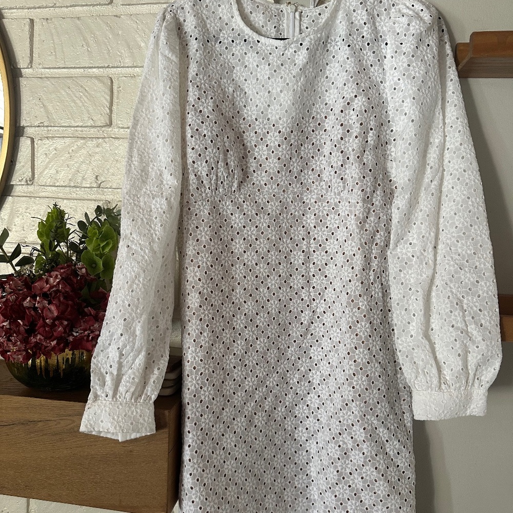 White long sleeve mini dress